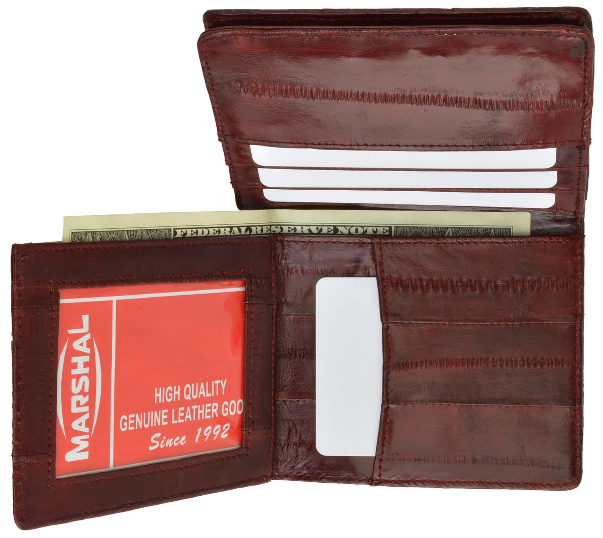 Genuine Eel Skin Men's Credit Card & Money Clip Wallet - EB-1634