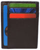 RFID510018 RFID Blocking Front Pocket Slim Leather Bifold Wallet Credit Card Case Holder ID Window