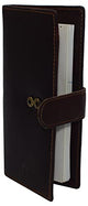 CAZORO Vintage Genuine Leather RFID Checkbook Cover Wallet with Snap Closure RFID610157RHU