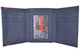 Men's Soft Premium Leather RFID Trifold Wallet Sleek & Slim ID Window Credit Card Holder Navy Blue RFID611289