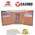 Cazoro Men's Wallet RFID Genuine Leather Slim Trifold with ID Window and Card Slots Light Brown RFID611298