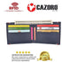 RFID Blocking Bifold Soft Genuine Leather Wallet for Men Slim Thin Design Billfold Navy Blue RFID611308