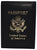 351CFUSA Genuine Leather USA Logo Travel Passport Card Holder Case Protector Cover Wallet