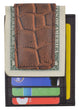 Genuine Leather Money Clip front pocket wallet with magnet clip and card ID Case 910 E Crocodile-[Marshal wallet]- leather wallets