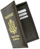 Premium Leather United States Passport Holder Card Holder Golden Print Emblem P 601 USA-[Marshal wallet]- leather wallets