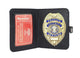 Leather RFID Blocking Bifold Shield Badge ID Holder with Snap Closure 2549TABK