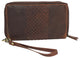 RFID4575RHU RFID Blocking Wallets for Women Vintage Leather Double Zipper Clutch Checkbook Ladies Wallet