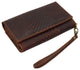 RFID2547RHU Vintage Leather Women's Wallet Large Capacity Clutch Purse Smartphone Hand Wristlet Credit Card Holder RFID Blocking Wallets for Women
