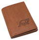 RFID45NUTN Real Leather Men's RFID Blocking Trifold Wallet with Outside ID Window Logo Gift Wallets for Men