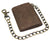 RFID0946HTC Men's RFID Blocking Trifold Vintage Leather Biker Chain Wallet With Snap Closure