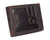 Men's Vintage Genuine Leather RFID Wallet with Military Tribute Design – 'Land of the Free, Because of the Brave' Engraving, Western Style RFID53HTC_LOB