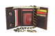 RFID0946HTC Men's RFID Blocking Trifold Vintage Leather Biker Chain Wallet With Snap Closure