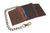 RFID0946HTC Men's RFID Blocking Trifold Vintage Leather Biker Chain Wallet With Snap Closure
