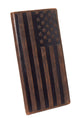 American Flag Checkbook Cover Vintage Leather Patriot Cowboy Wallet for Men  RFID156HTC_USA