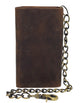 RFID Blocking Men's Biker Vintage Brown Genuine Leather Long Tri-fold Chain Wallet RFID1646HCH