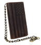 RFID Blocking Men's Biker Vintage Brown Genuine Leather Long Tri-fold Chain Wallet RFID1646HCH