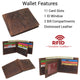 Men's Western Rodeo Wallet – Vintage Leather Bifold with Bull Design, RFID Blocking, and Classic Cowboy Style  RFID52HTC_BULL