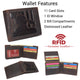 Men's Vintage Genuine Leather RFID Wallet with Military Tribute Design – 'Land of the Free, Because of the Brave' Engraving, Western Style RFID53HTC_LOB