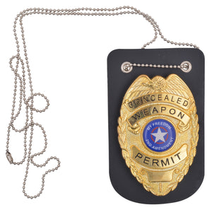 Genuine Leather Badge Holder Universal Black 2524TABK-[Marshal wallet]- leather wallets
