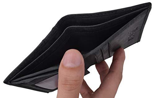 Men's Stylish Slim Black Bifold Wallet Guess With Metal Logo