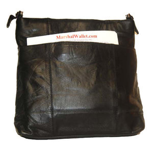 Women's Black Leather Shoulder Bag 3230-[Marshal wallet]- leather wallets