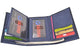 Trifold Wallet with RFID For Men Genuine Leather Men's Casual & Professional Navy Blue Wallets RFID611303