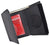 RFID Blocking Genuine Leather Trifold Round Badge Holder Wallet Black with Snap Closure RFID2540TABK