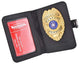 Genuine Leather Bifold Badge ID Holder with Snap Closure 2541TABK