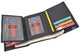 Men's Genuine Soft Leather RFID Trifold Wallet 2 ID Windows & Credit Card Holder Black RFID611288