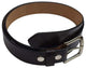 Full Grain Genuine Leather Black Casual Dress Belt with Removable Buckle LSL1802