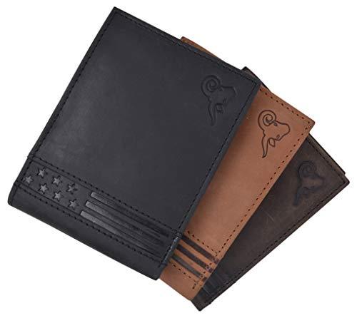 Buffalo Leather RFID Wallet - RFID Blocking Protection - Made in USA