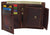 RFID610518RHU Large RFID Genuine Vintage Leather Card Holder Bifold Trifold Wallet Snap Closure 2 ID Windows for Men
