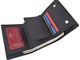 Genuine Leather RFID Blocking Police Badge Holder Trifold Wallet Black with Snap Closure RFID3519TABK
