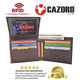 Cazoro RFID Blocking Bifold Wallet Passcase Genuine Leather and Flip Up ID Mens Wallets RFID611297