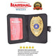 Genuine Leather Bifold Badge ID Holder with Snap Closure 2541TABK