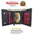 Genuine Leather RFID Blocking Police Badge Holder Trifold Wallet Black with Snap Closure RFID3519TABK