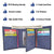 Trifold Wallet with RFID For Men Genuine Leather Men's Casual & Professional Navy Blue Wallets RFID611303