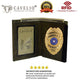 USA RFID Leather Slim Thin Bifold ID Money Wallet Oval Shape Badge Holder RFID2526HU