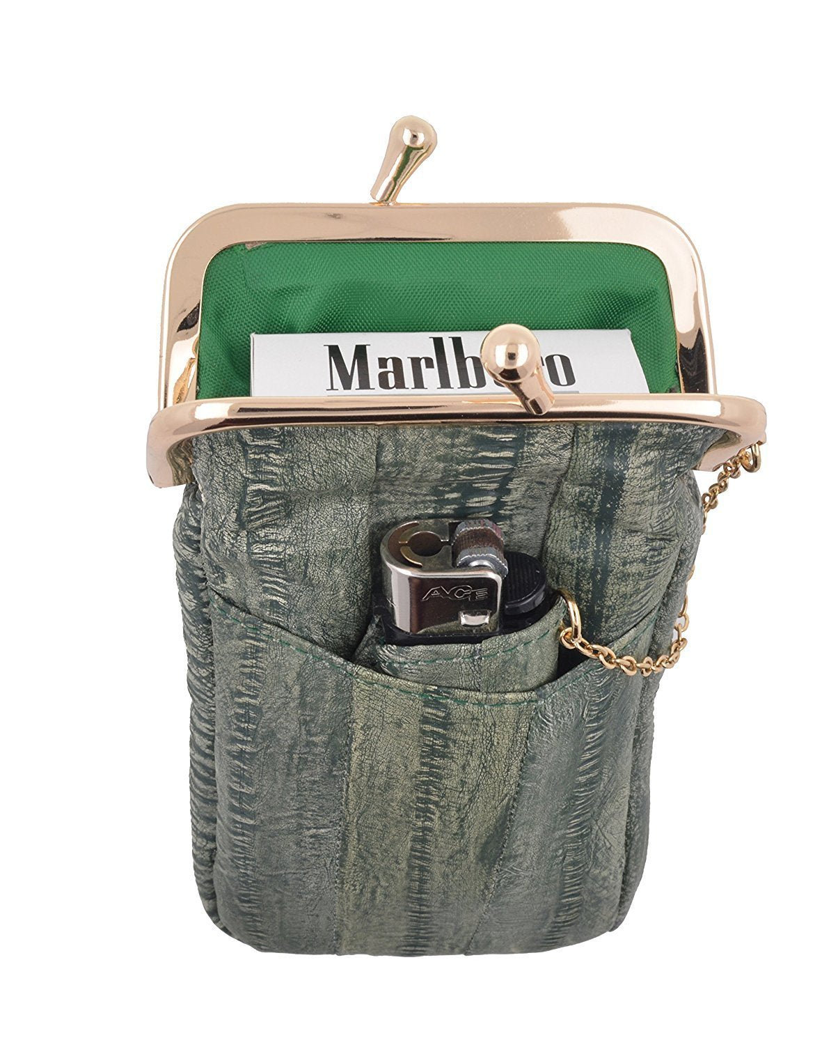eel skin cigarette case Genuine Leather Sliding Wallet Tobacco Case Genuine Eel Skin Leather Sliding