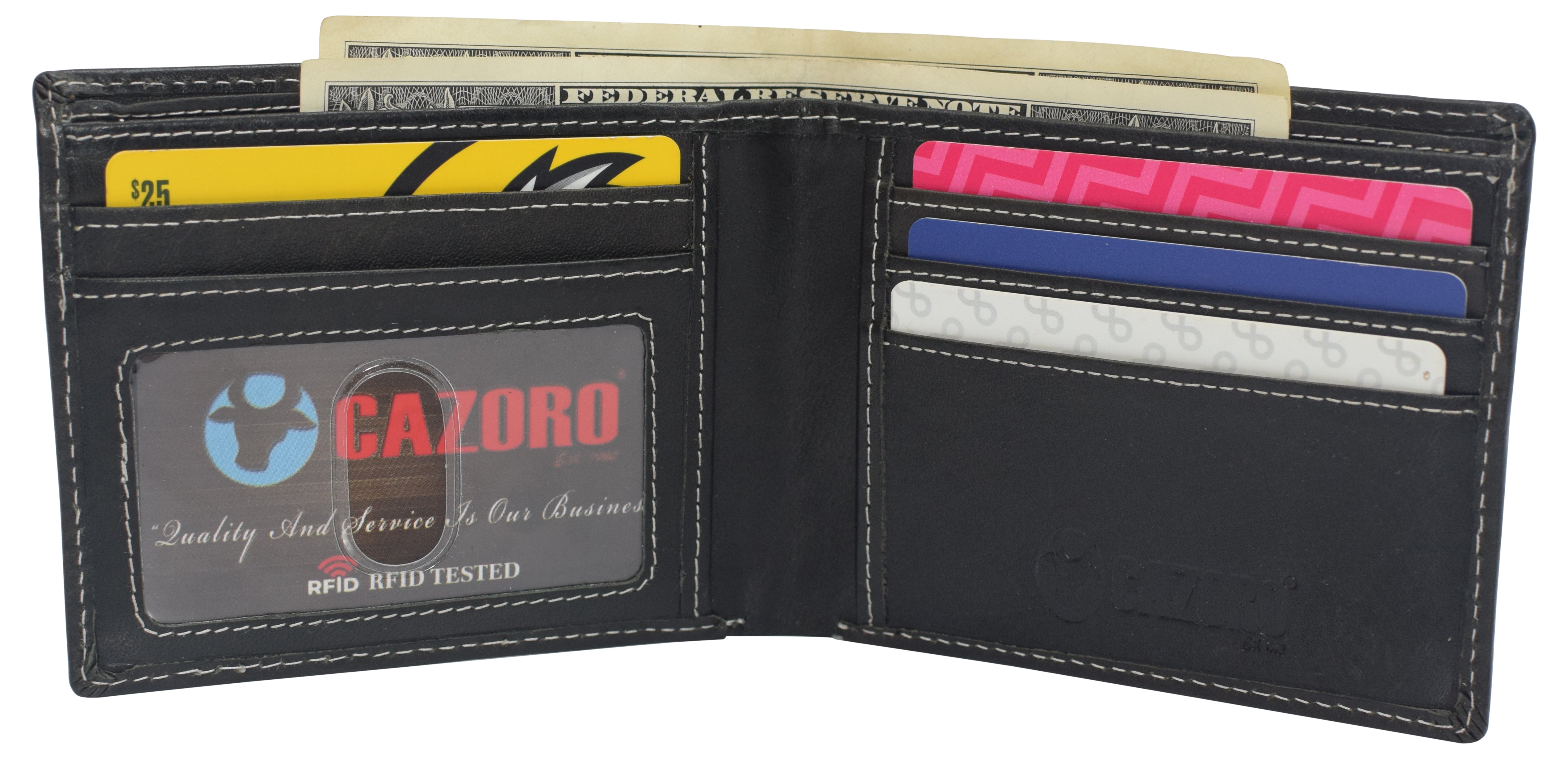 Genuine Leather Full Grain Womens Card Holder Ladies Wallet Slim Design Bifold RFID Blocking