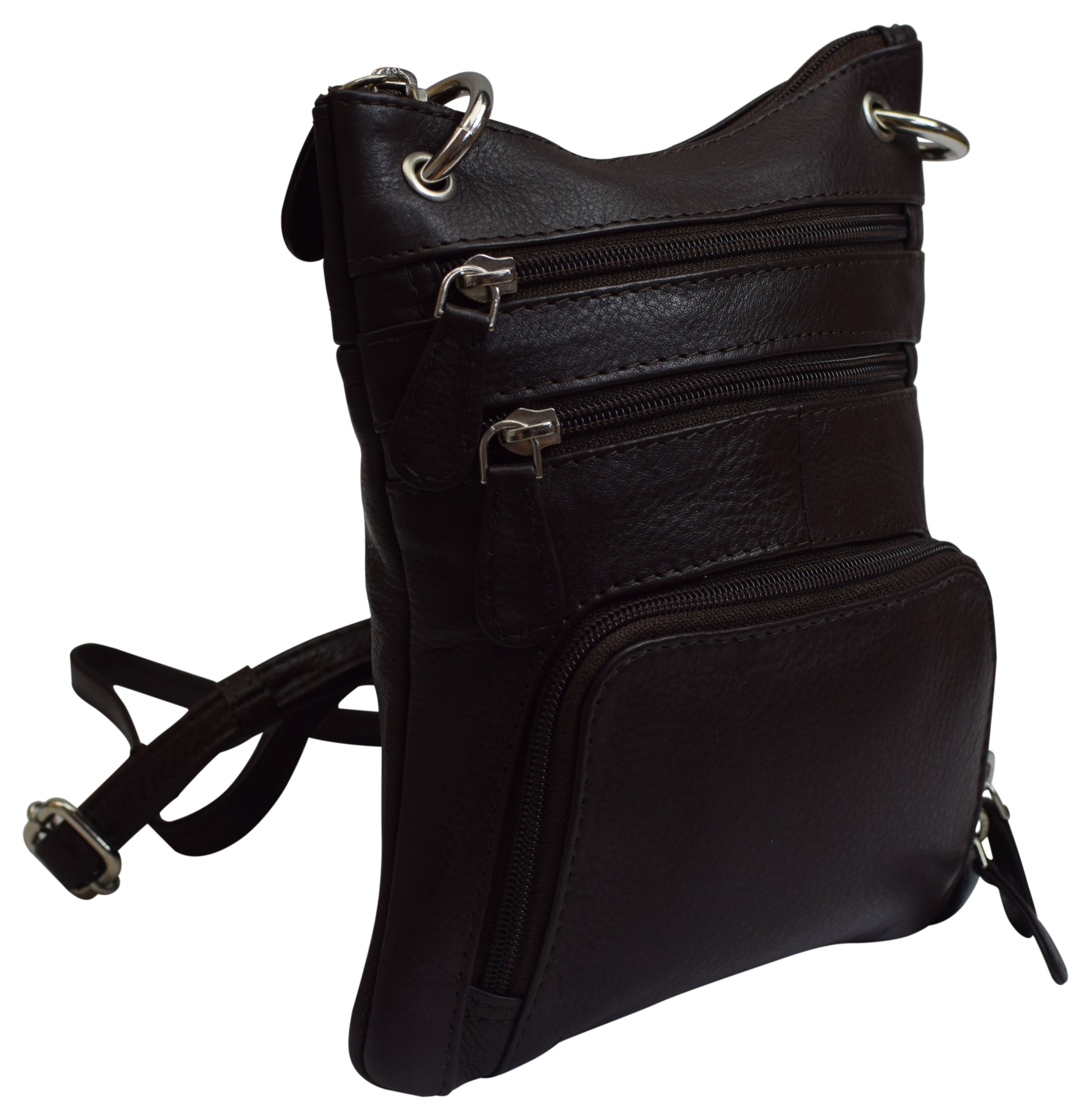 CN0909 Luxury Womens Multiple Zipper Purse Crossbody Shoulder Handbag –  Marshalwallet