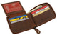 RFID Blocking Mens Vintage Leather Zip Around Bifold Wallet Credit Card Holder RFID1256HTC