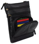 807BK Crossbody Bag for Women Genuine Leather Multi-Pocket Purse with Adjustable Strap & Built-In Wallet
