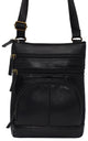 807BK Crossbody Bag for Women Genuine Leather Multi-Pocket Purse with Adjustable Strap & Built-In Wallet