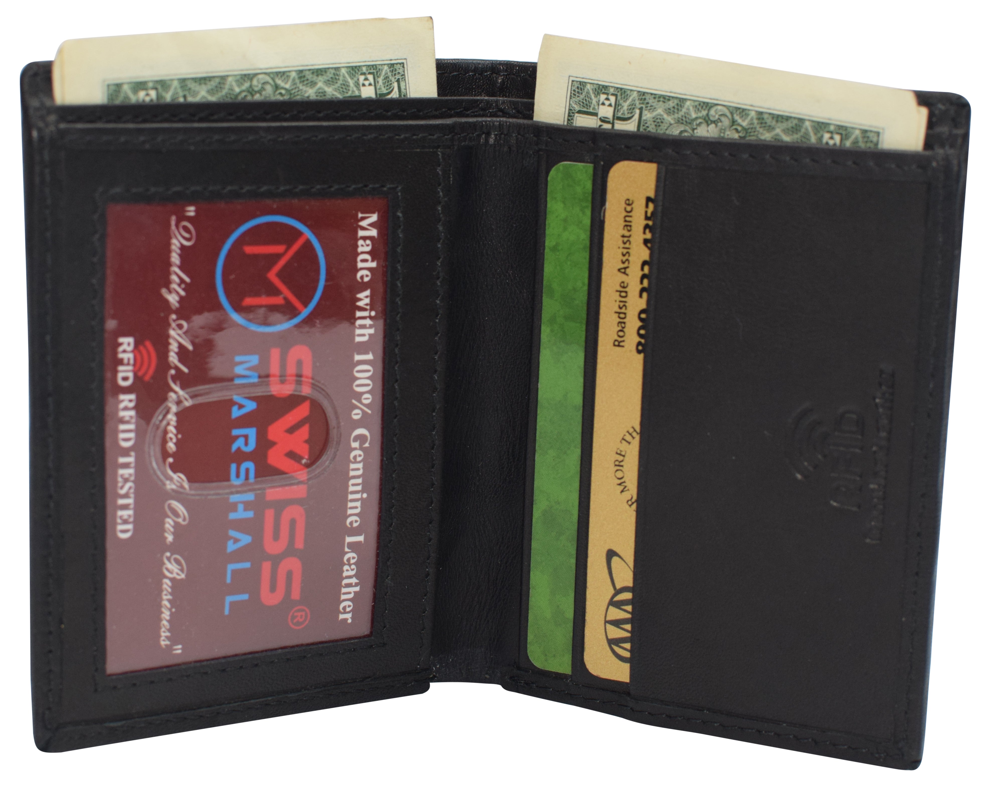 Genuine Leather Mens Long ID 19 Credit Card Security Wallet RFID