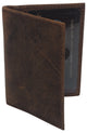RFID611515RHU Cazoro Slim Thin Genuine Leather 2 ID Window Mini Wallet Holder Bifold Driver's License Safe