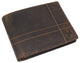 CAZORO RFID Blocking Men's Handmade Vintage Distressed Genuine Leather Bifold ID Window Wallet for Men 9-Series 52HTC
