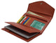 RFIDCN3575 RFID Genuine Leather Women's Slim Flap Wallet Clutch Organizer