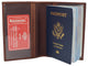 RFID520151NUTN Real Leather RFID Blocking Travel Passport Holder with Vaccine Card Slot