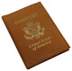 351CFUSA Genuine Leather USA Logo Travel Passport Card Holder Case Protector Cover Wallet